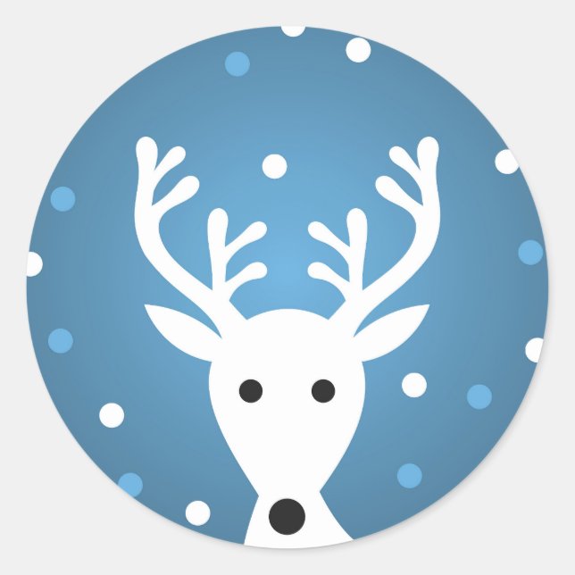 Cute reindeer blue winter Sticker (Front)