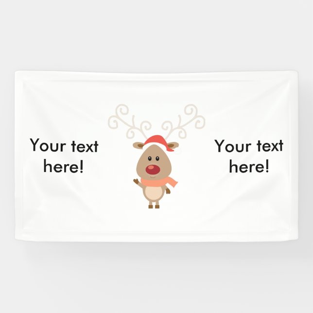 Cute reindeer cartoon banner (Horizontal)