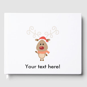 Cute reindeer cartoon guest book