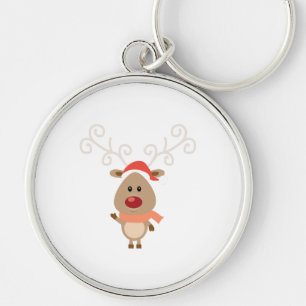 Cute reindeer cartoon keychain