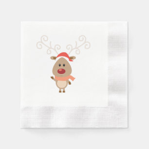 Cute reindeer cartoon paper napkins