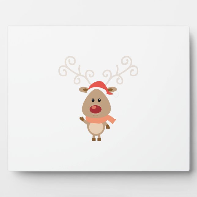 Cute reindeer cartoon plaque (Front)