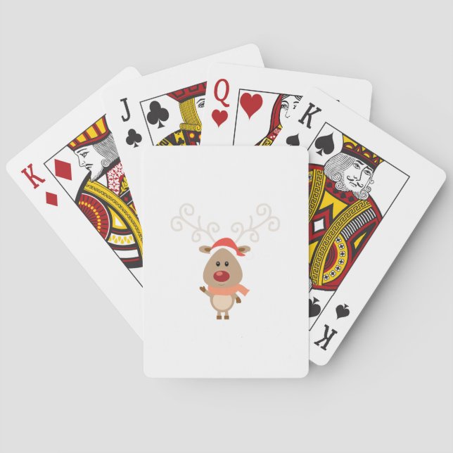 Cute reindeer cartoon poker cards (Back)