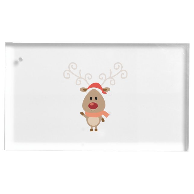 Cute reindeer cartoon table card holder (Front)
