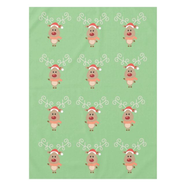 Cute reindeer cartoon tablecloth (Front)