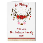 Cute Reindeer Christmas Holiday Card (Front)