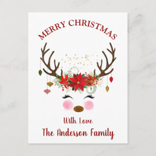 Cute Reindeer Christmas Holiday Card