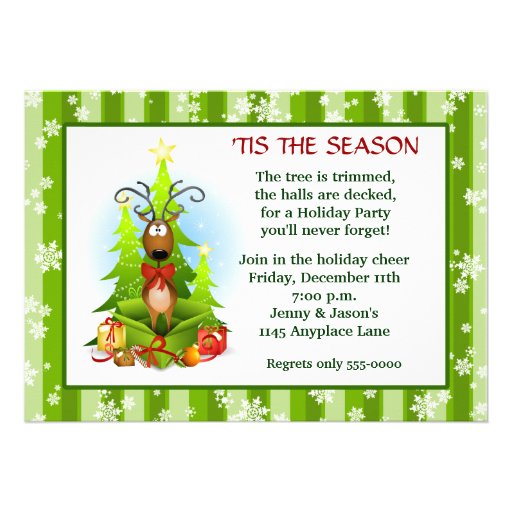 Cute Reindeer Christmas Party Invitation 5