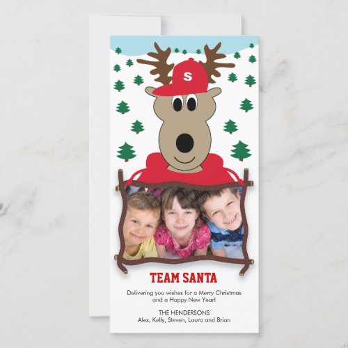 Cute Reindeer Christmas Photo Card