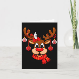 Cute Reindeer Christmas Red Nose Rudolph Xmas Kids Card
