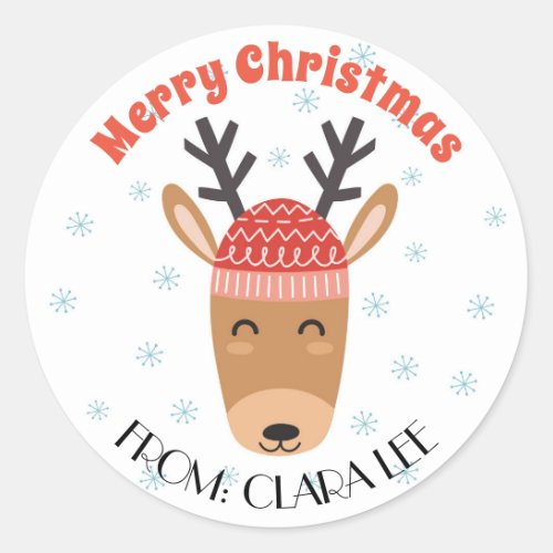 Cute Reindeer Christmas Stickers