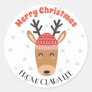 Cute Reindeer Christmas Stickers