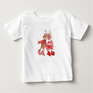 Cute Reindeer Christmas Sweatshirt – Cozy 3D Baby T-Shirt