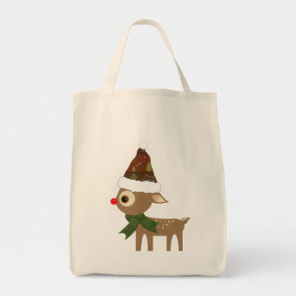 Cute Reindeer Christmas Tote Bag