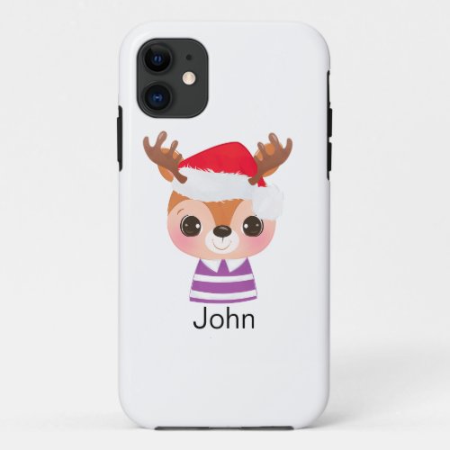 Cute Reindeer Christmas Winter Animal iPhone 11 Case