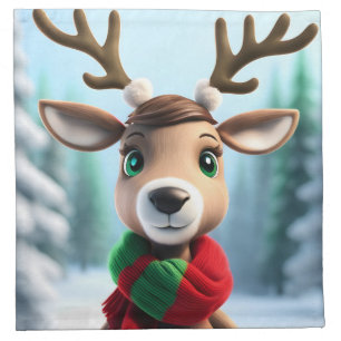 Cute Reindeer Cloth Napkin