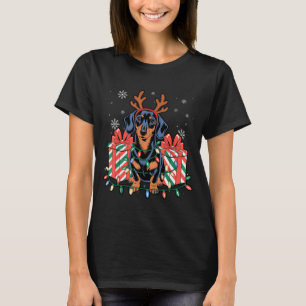 Cute Reindeer Dachshund Christmas For Women Men Do T-Shirt