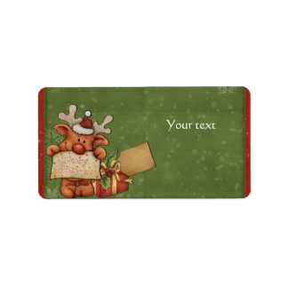 Cute Reindeer Design Label