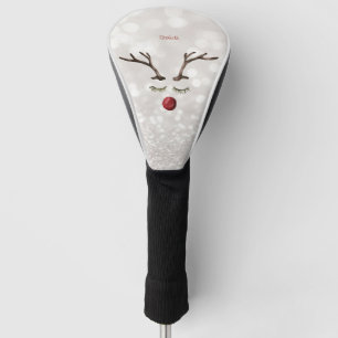 Cute Reindeer Face,Bokeh Golf Head Cover