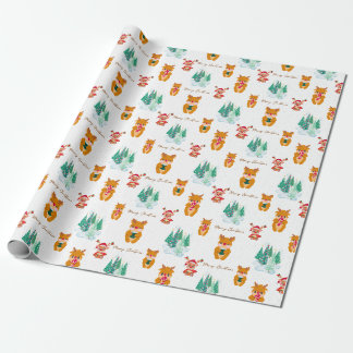 Cute Reindeer Family Christmas Wrapping Paper