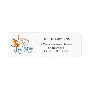 Happy New Year Return Address Labels | Zazzle