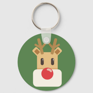 Cute Reindeer Head Cartoon Keychain