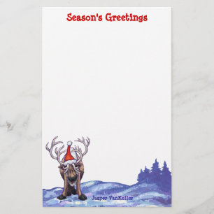 Cute Reindeer Holiday Stationery