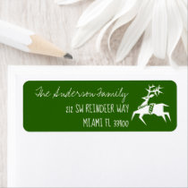 Cute Reindeer Icon + Chalk Typography Any Color Label