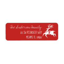 Cute Reindeer Icon + Chalk Typography Any Color Label