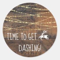 Cute Reindeer Icon Time to Get Dashing Christmas Classic Round Sticker