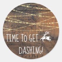 Cute Reindeer Icon Time to Get Dashing Christmas Classic Round Sticker
