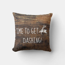 Cute Reindeer Icon Time to Get Dashing Christmas Throw Pillow