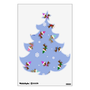 Cute Reindeer in a Christmas Tree Wall Decal