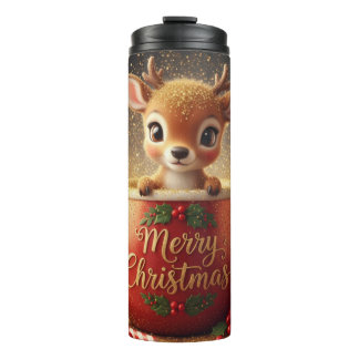 Cute Reindeer in a Merry Christmas Mug
