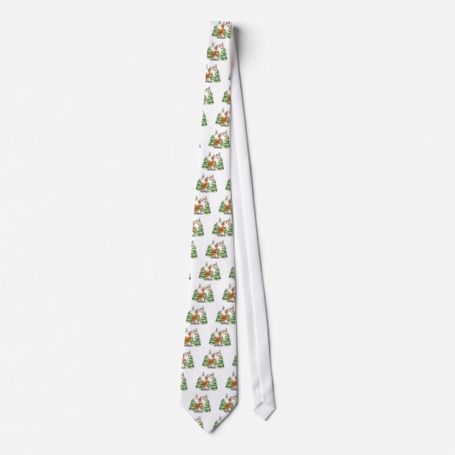 Cute Reindeer in the Snow Neck Tie (Front)
