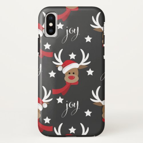Cute Reindeer Joy iPhone X Case