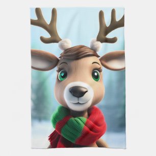 Cute Reindeer Kitchen Towel