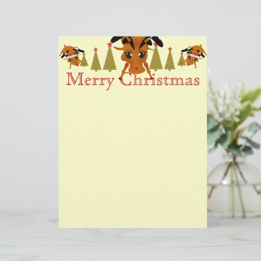 Cute Reindeer LetterHead (Standing Front)