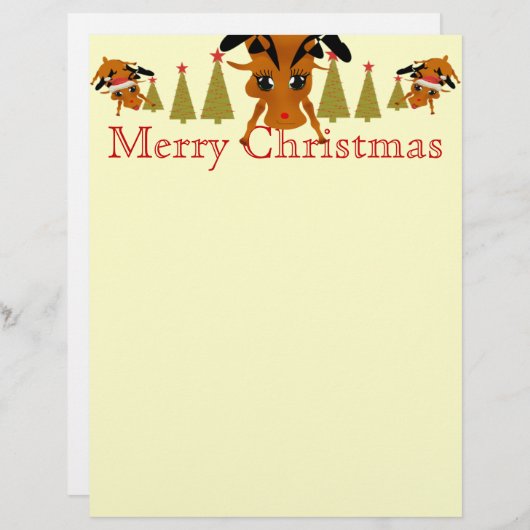 Cute Reindeer LetterHead (Front/Back)