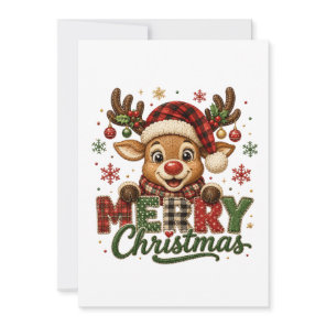 Cute Reindeer Merry Christmas Card