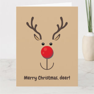 Cute Reindeer "Merry Christmas, deer" Card