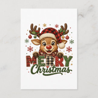 Cute Reindeer Merry Christmas Enclosure Card