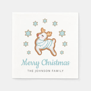 Cute Reindeer Merry Christmas Napkins