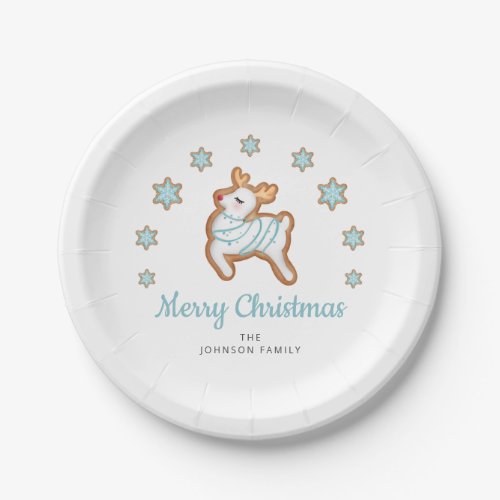 Cute Reindeer Merry Christmas  Paper Plates