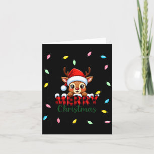 Cute Reindeer Merry Christmas Shirt –plaid Holiday Card