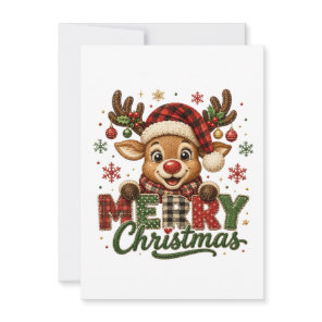 Cute Reindeer Merry Christmas Thank You Card