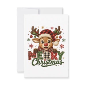 Cute Reindeer Merry Christmas Thank You Card
