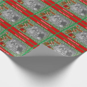 Cute Reindeer North Pole Your Photo Christmas Wrapping Paper