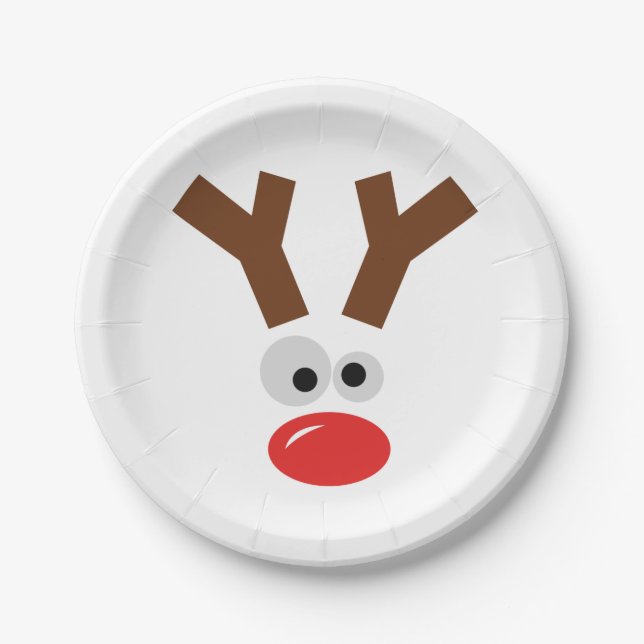Cute reindeer paper plates (Front)
