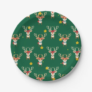 Cute Reindeer Paper Plates